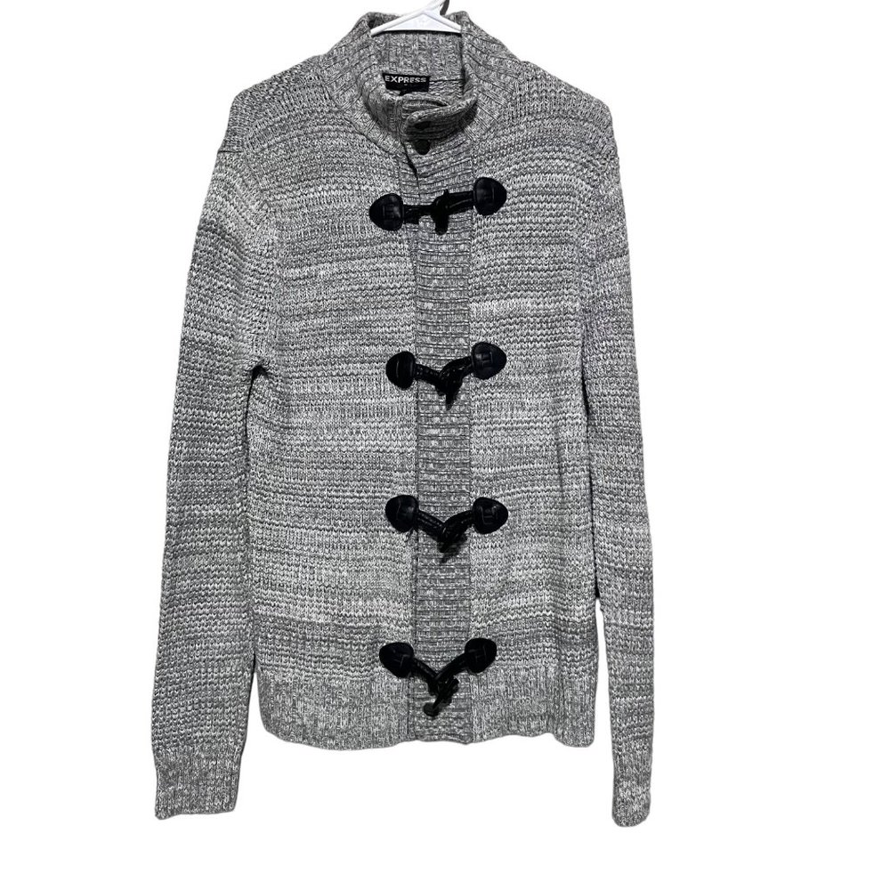 Express Womens Gray Button up Sweater Size M